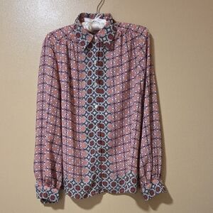 Max Studio Geometric Pattern Blouse Sm